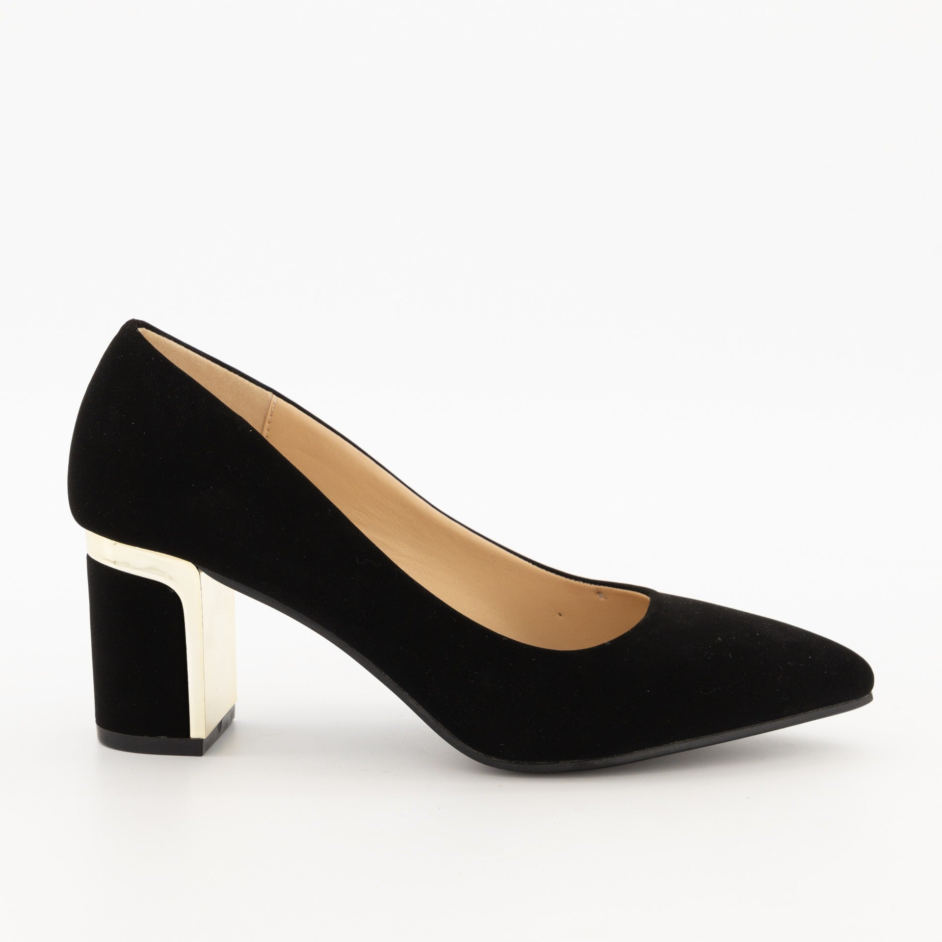 LadiesBlack Pointy Trim Block Heel Shoe Edgars Namibia