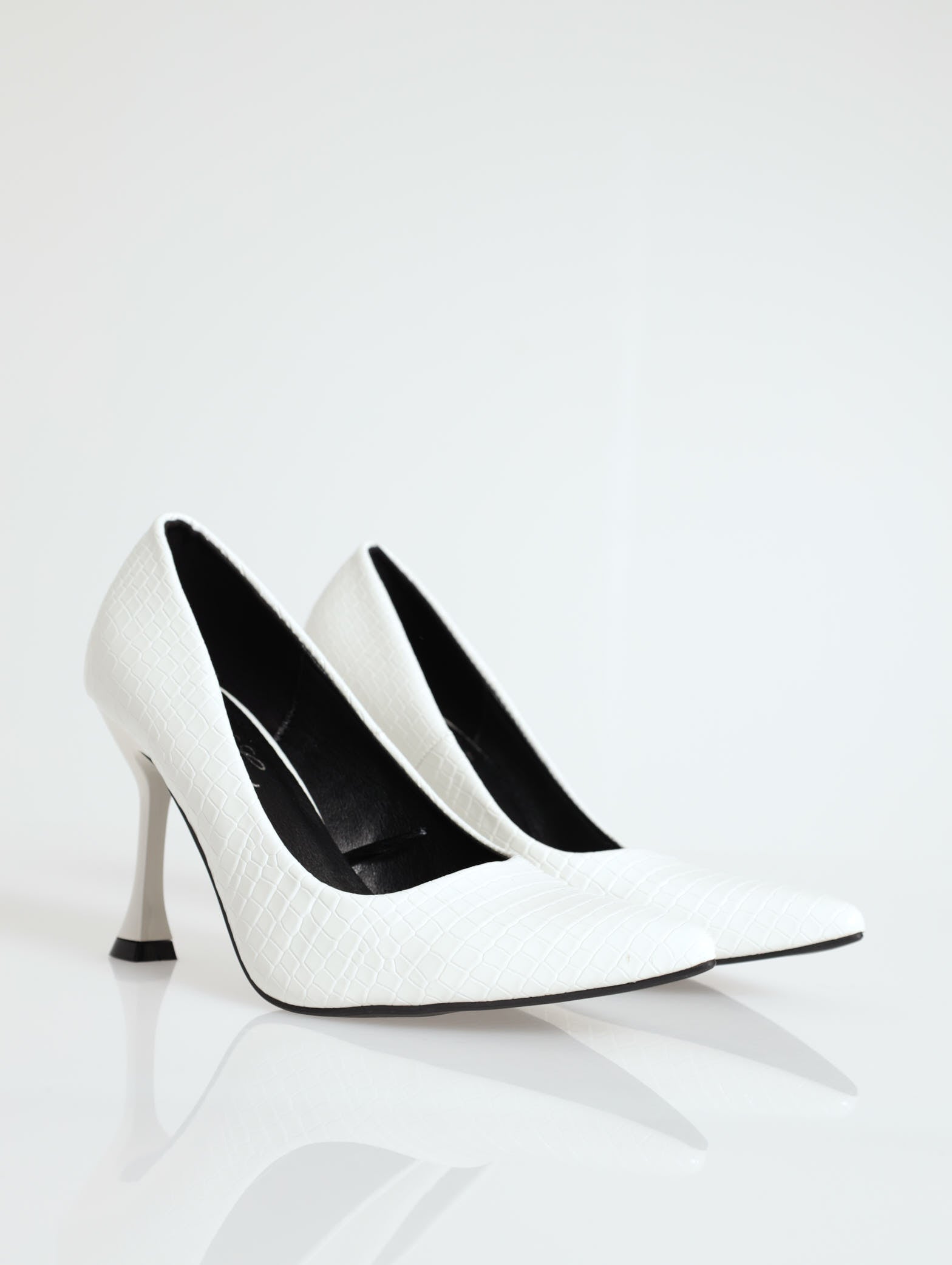 Ladies Full Court Croc Patent Hi Shaped Stiletto Classic Heel Edgars