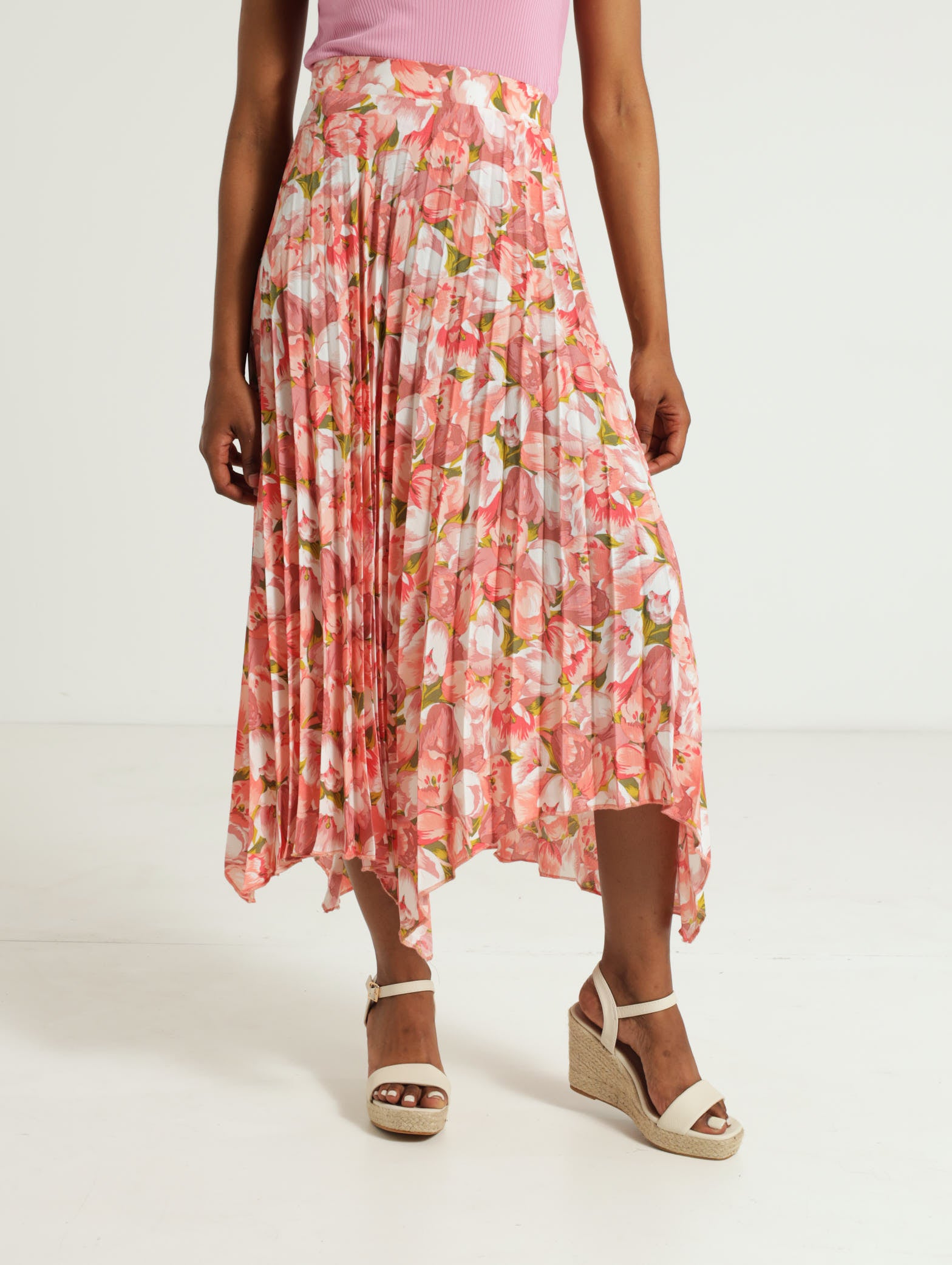 Ladies Floral Pleated Hanky Hem Skirt Edgars Namibia