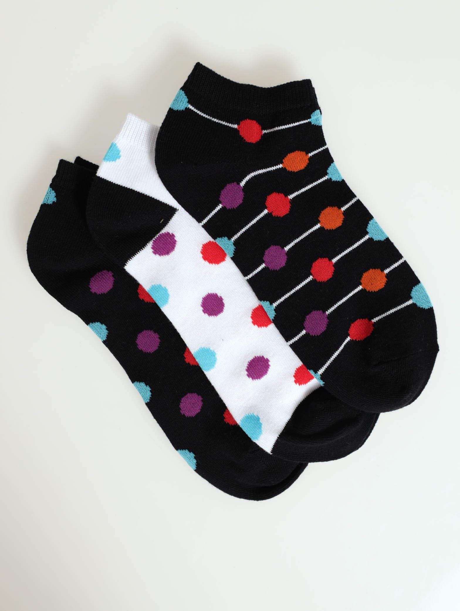 3 Pack Multi Dots Low Cut Socks Edgars Namibia