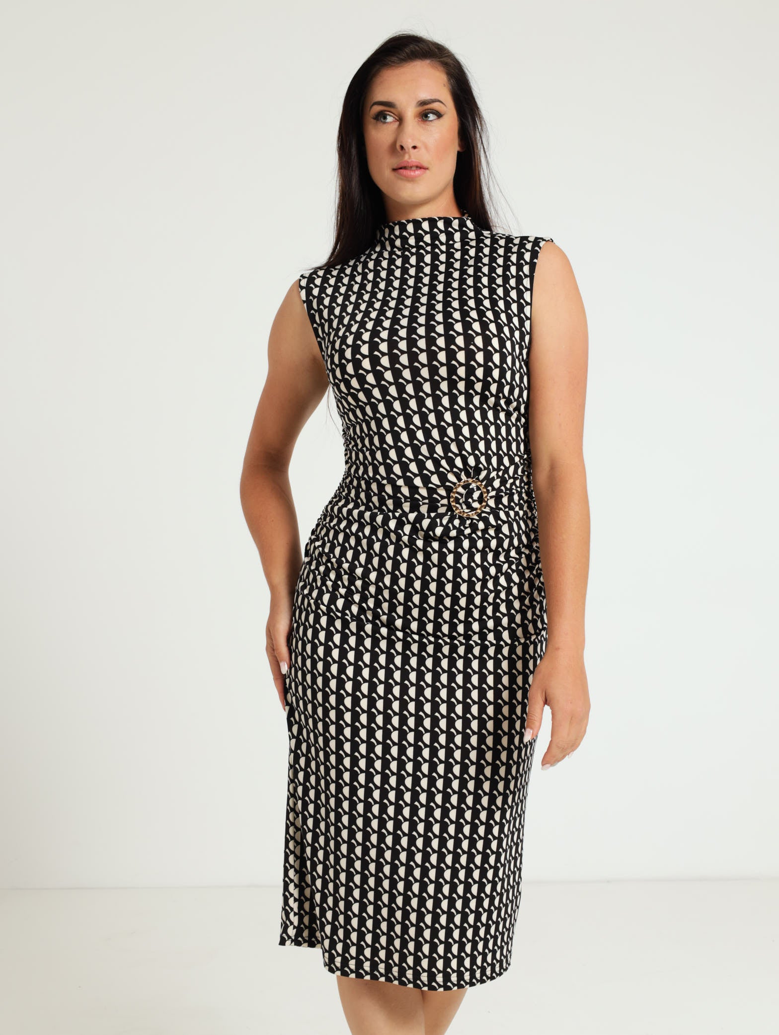Ladies HiNeck Buckle Detail Slinky Midi Dress Edgars Namibia