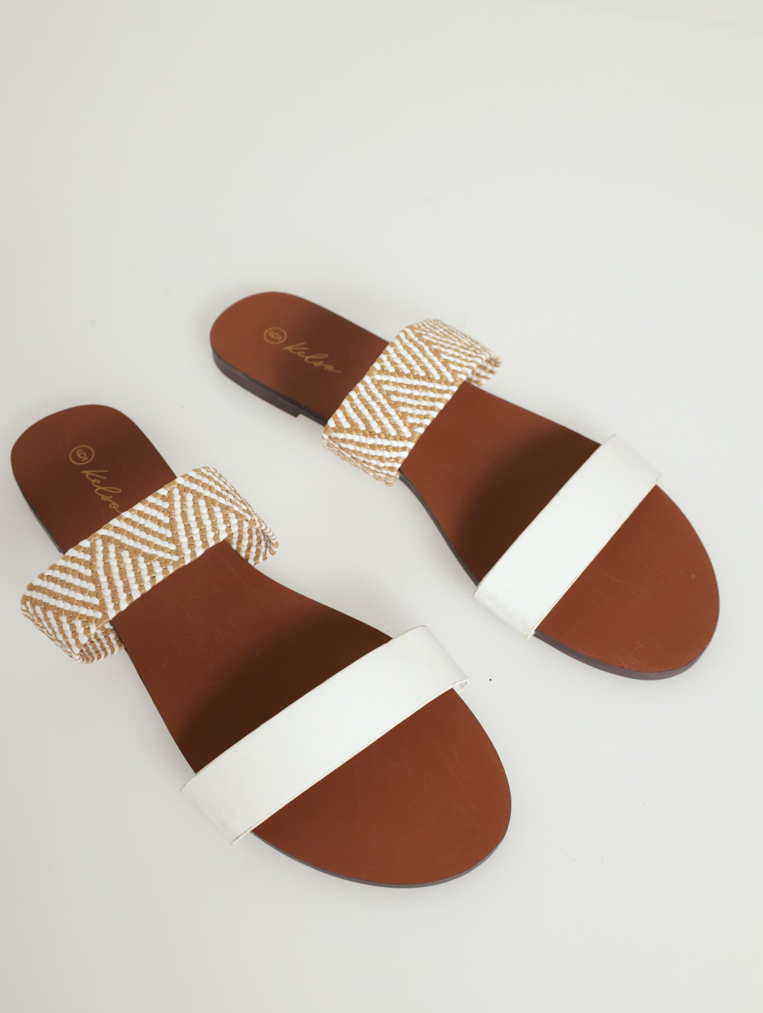 Ladies Plaited & Print Toe Post Flat Sandal Tan Edgars Namibia