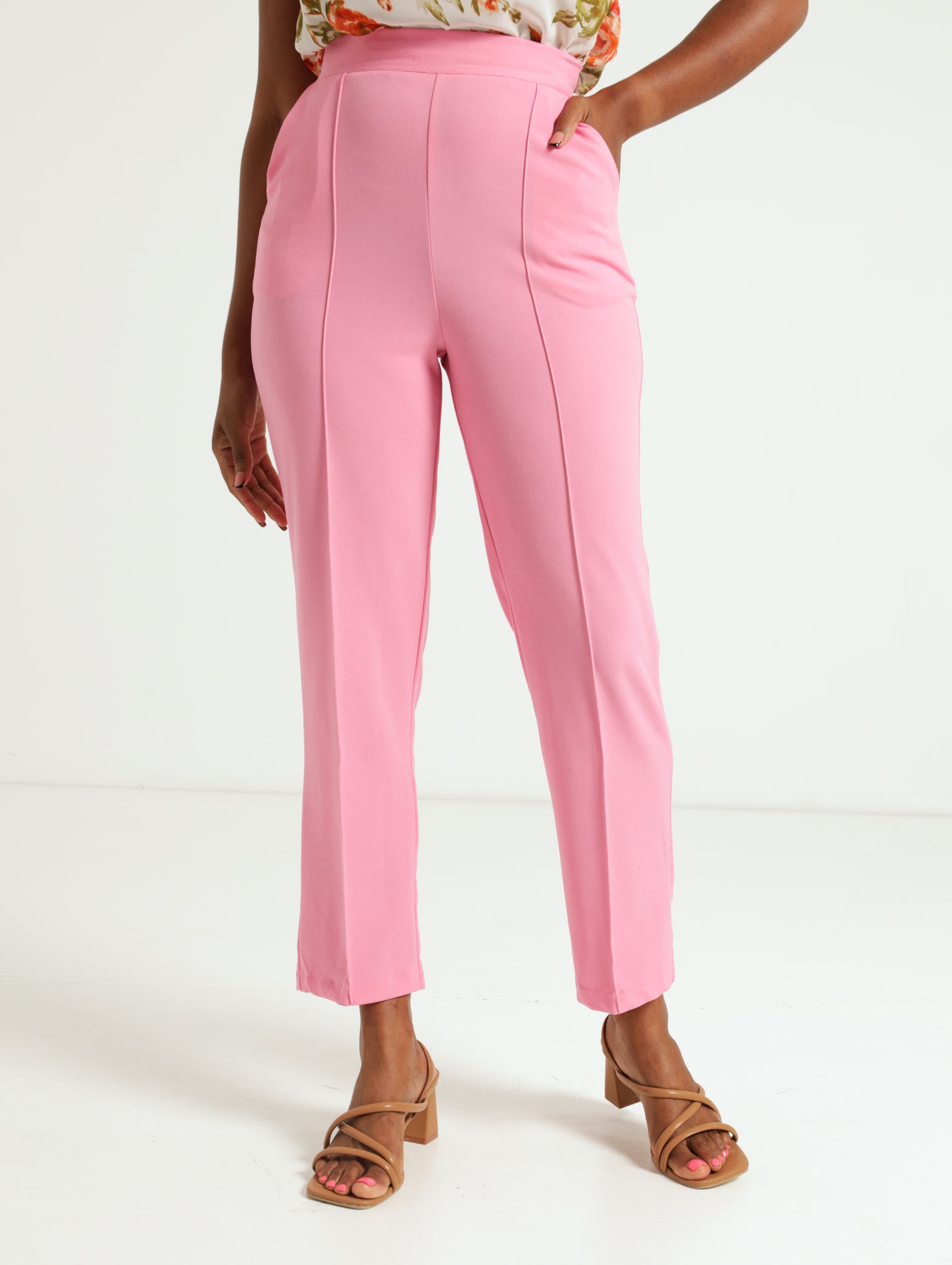 Pintuck Straight Leg Pants - Pink – Edgars Namibia