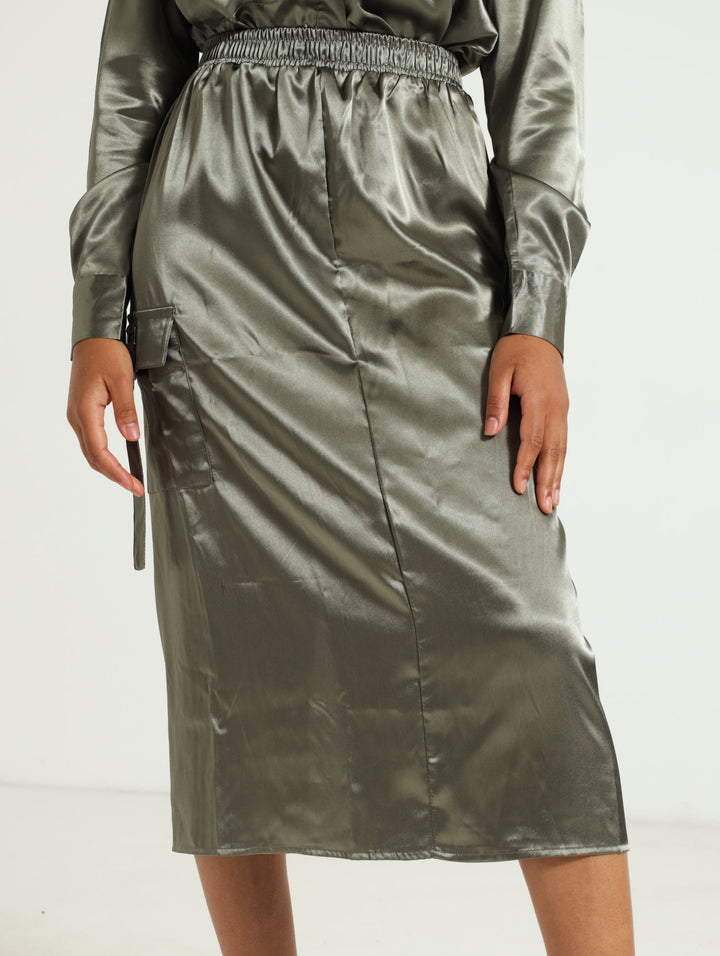 Cargo Detail Satin Skirt Edgars Namibia