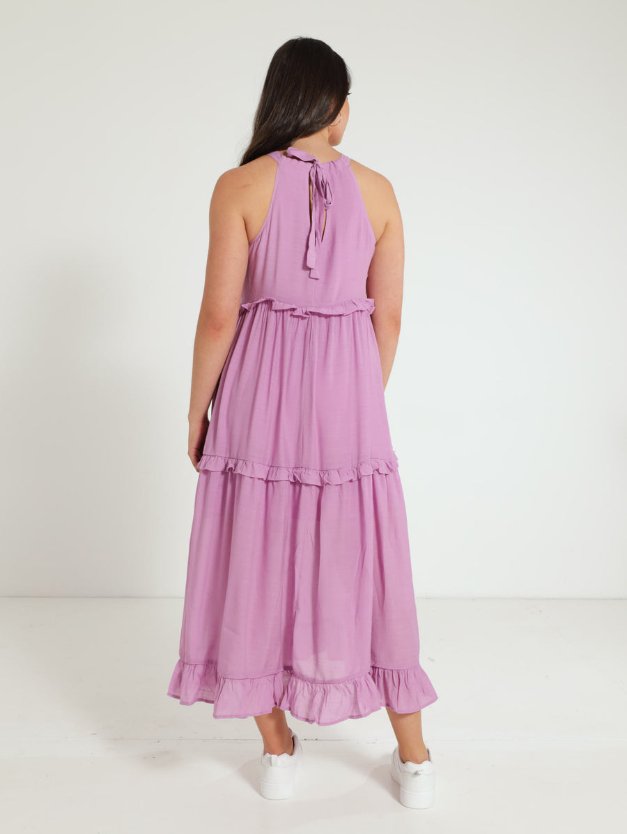 Frill Tiered Maxi Dress Mauve Edgars Namibia