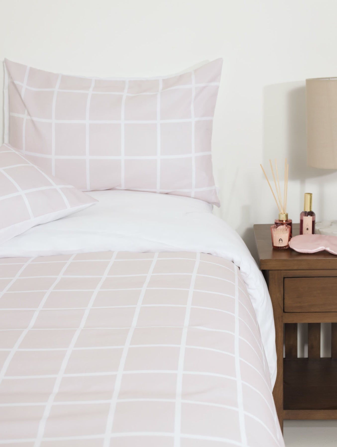 Blush Checkerboard Duvet Cover Set Edgars Namibia